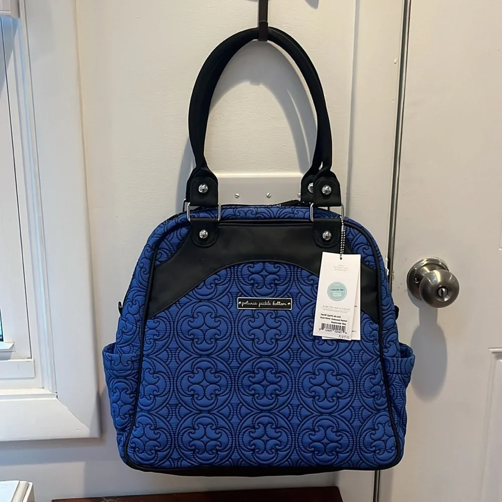 Petunia Pickle Bottom Westminster Stop Embossed Satchel Diaper Bag,NWT